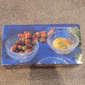 Crystal Bowl Set with Fruit Design